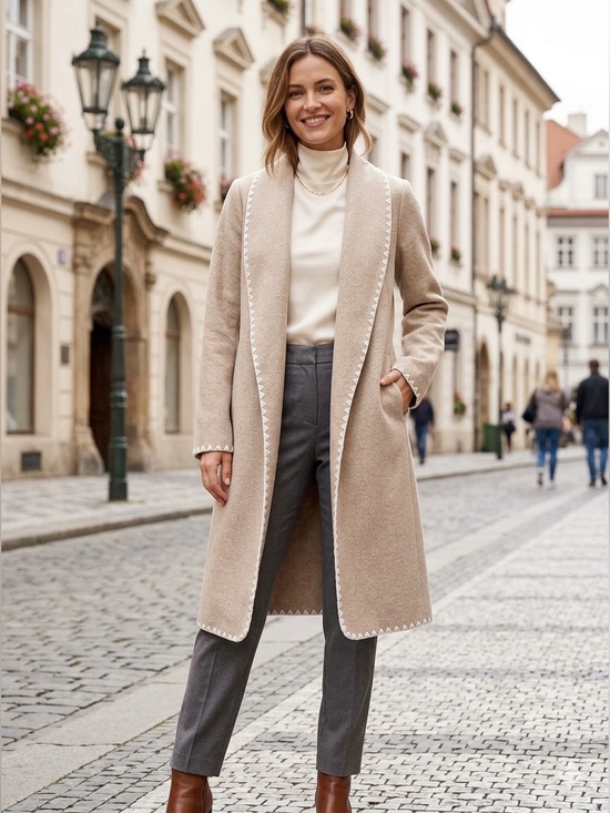 Joie Jackets & Blazers - Joie NWT Long Sweater Coat Cardigan Taupe Blanket Stitch Coatigan